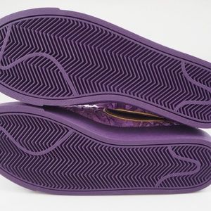 nike slippers purple and gold